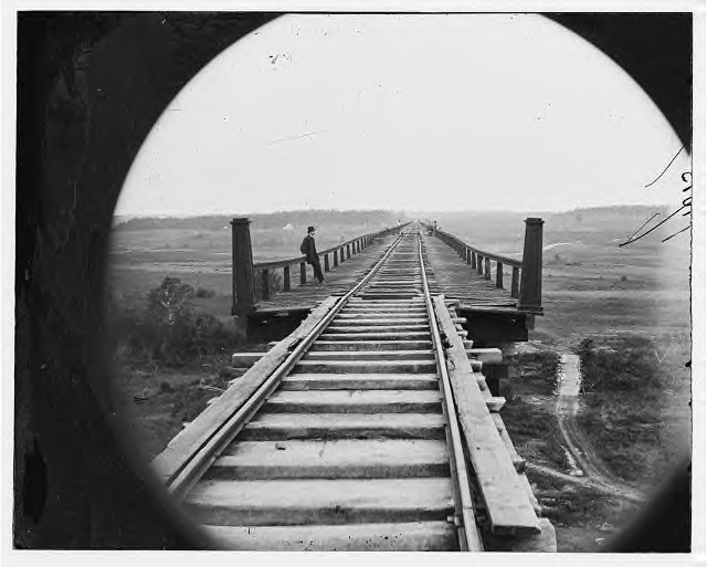 The High Bridge on the South Side RR. The bridge is near Farmville, Va., over the Appomattox River.