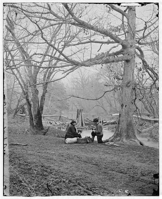 Ruins of a small bridge in Virginia. This is the bridge over Bull Run between Manassas and Centreville on the Confederate Military railroad. The bridge was destroyed by the Union shortly after General Johnston evacuated the area in early 1862.