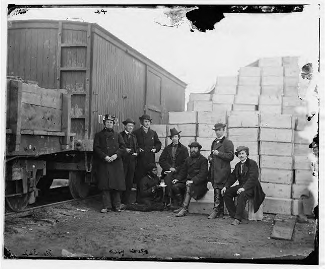 Box car up close. Though this is a Union box car, it is a good picture to show the size of Civil War cars. It also clearly shows a wheel of the car.